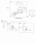 Air Cleaner Blower Housing Exhaust System Diagram and Parts List for 280H06-0118-E1  Briggs and Stratton Engine
